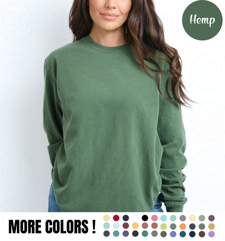 Blank Comfort Colors® Long Sleeve Shirt Unisex Long Sleeve Top Comfort Colors® Tee Blank Shirt Long Tshirt Boho Long Sleeve Women Long Shirt ✨ PRODUCT DESCRIPTION ✨ ∘ ∘ For an Oversized look, consider sizing up 1-2 above your normal size. ∘ ∘ UNISEX TSHIRT ∘ Relaxed fit ∘ Medium fabric ∘ 100% Preshrunk Cotton ∘ Garment-dyed fabric ∘ Double-needle topstitch seams for long-lasting ∘ ∘ Design colors may differ slightly from the final printed item due to the printing process and monitor calibration. Green Long Sleeve Shirt Outfit, Women Long Shirt, Long Sleeve Shirt Outfits, Green Long Sleeve Shirt, Tshirt Women, Sleeve Men, Sleeve Women, Comfort Colors Tee, Long Sleeve Tee Shirts