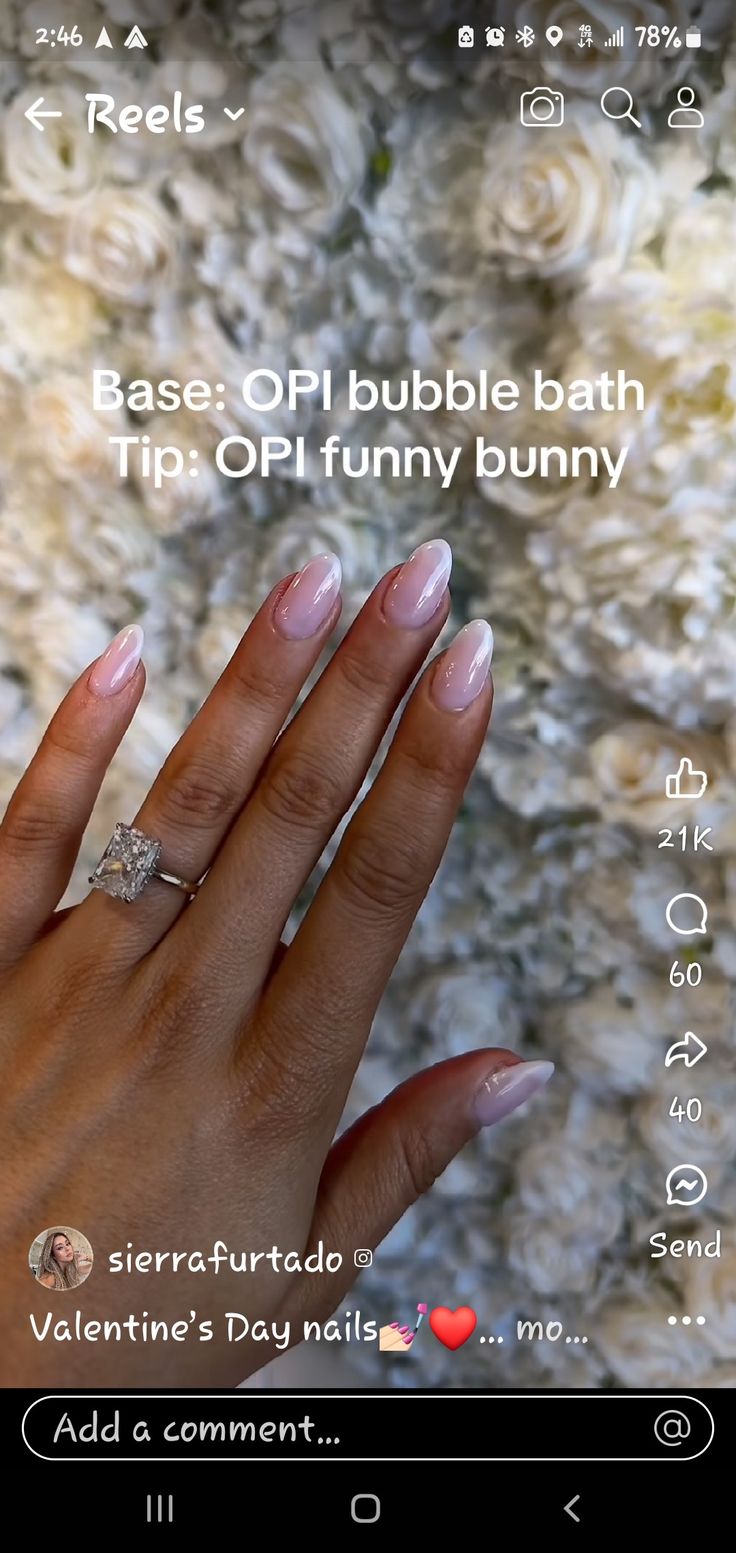 French Tip Funny Bunny, Funny Bunny And Bubble Bath Opi French Tip, Bubble Bath With French Tip, Funny Bunny French Tip, Funny Bunny Bubble Bath Chrome Nails, Bubble Bath French Tip Nails, Funny Bunny French Nails, Bubble Bath French Nails, Bubble Bath Nails Vs Funny Bunny