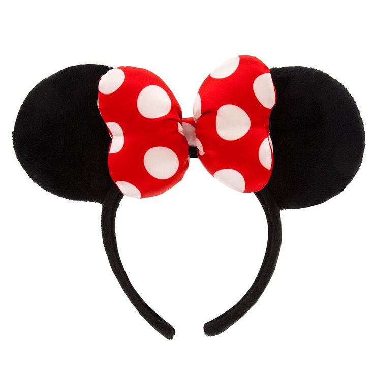 Minnie brings her signature style to this classic ear headband. The padded satin bow features an allover red and white polka dot design which stands out against the soft black fluffy ears. It will add character to any outfit. Minnie Headband, Minnie Mouse Headband, Minnie Mouse Ears Headband, Minnie Bow, Minnie Mouse Bow, Disney Bounding, Mickey Mouse Ears, Minnie Mouse Ears, Disney Ears