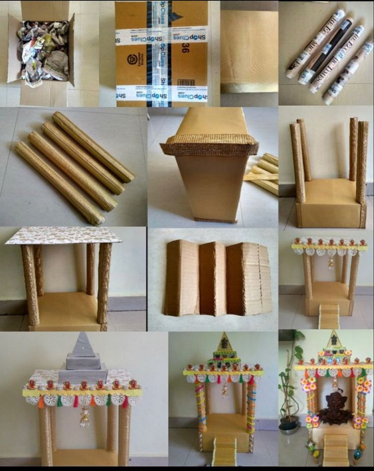 cardboard crafts made to look like houses