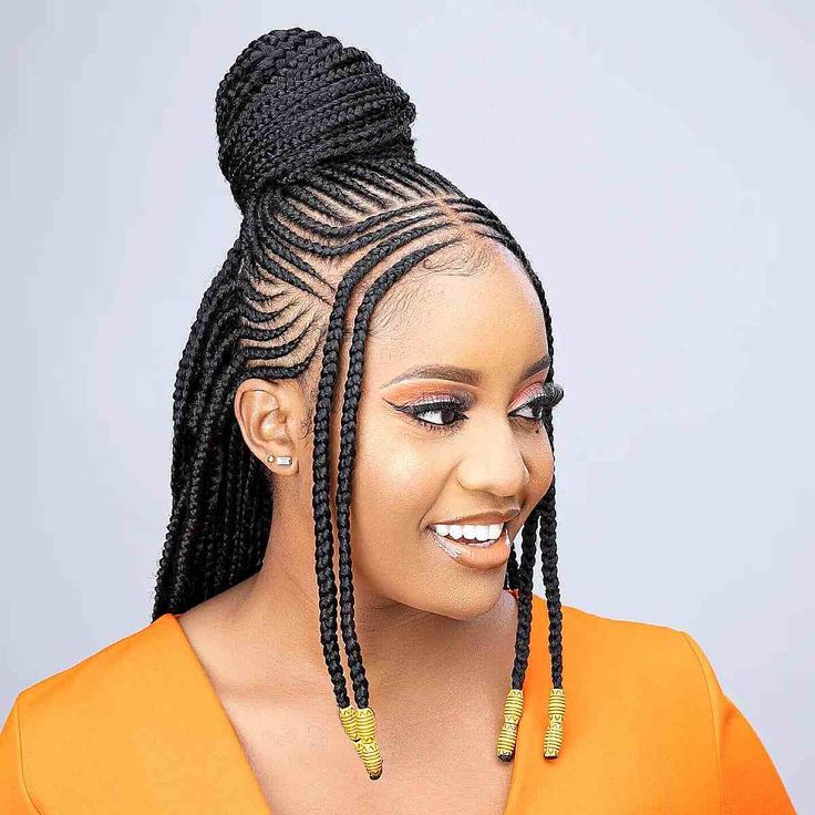 Cornrows With Box Braids, Latest Braided Hairstyles, New Braided Hairstyles, Latest Hair Braids, Scalp Braids, Ghana Braids, African Hair Braiding Styles, Braids Hairstyles Pictures, Braided Cornrow Hairstyles