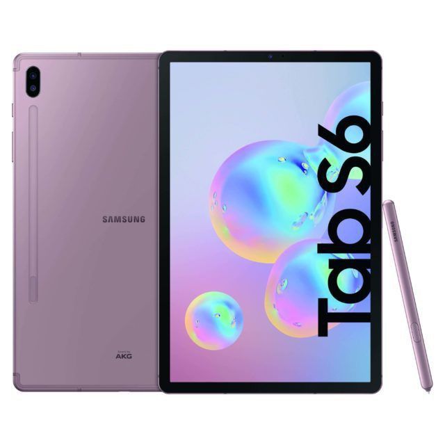 the new samsung tablet is on display with a pen next to it and an image of soap bubbles