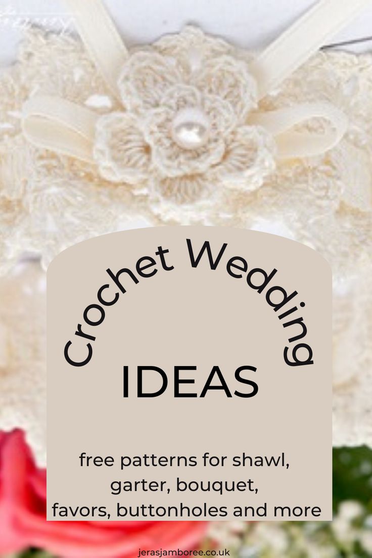 crocheted garter in cream Crochet Wedding Patterns, Crochet Ring Pillow, Crochet Wedding Favours, Crochet Wedding Gift, Wedding Crochet Patterns, Crochet Fingerless Gloves Free Pattern, Crochet Wedding Dress Pattern, Wedding Crochet, Crochet Wedding Dresses