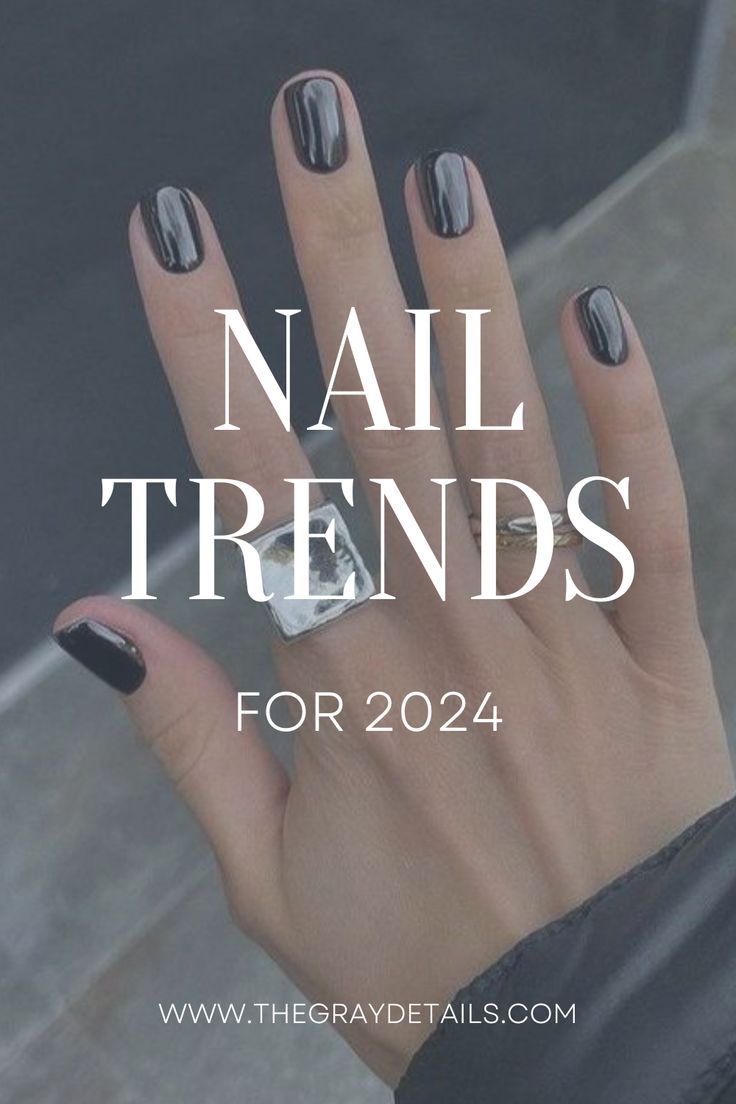 Nail Trends for 2024 Oyster Nails, Grey Nail Polish, Sheer Nails, New Nail Trends, Velvet Nails, Nagellack Trends, Nail Color Trends, Chrome Nail, Short Square Nails