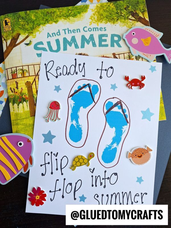 some children's books and crafts are laying out on a table with the title, summer ready to flip into summer