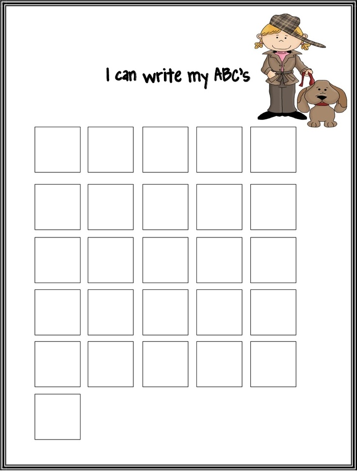 i can write my abc's worksheet with a dog and soldier on it