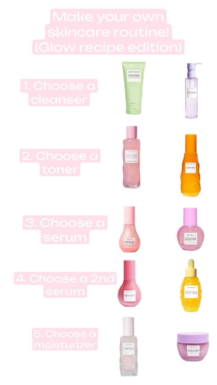 Make ur own glow recipe skincare routine! #remixthis #glowrecipe #skincare #preppy Glow Recipe Skincare, Skincare Preppy, Glow Recipe, Face Care, Glow Up?, Skincare Routine, Skin Care Routine, Toner, Serum