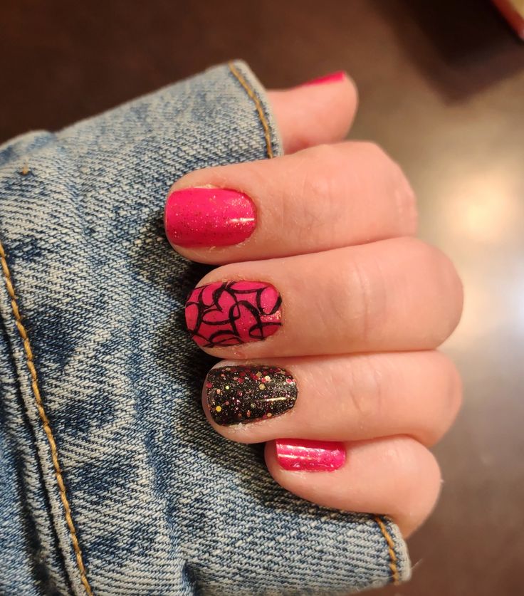 All Fun And Fiesta Color Street Combo, Color Street Eat Your Heart Out Combo, Eat Your Heart Out Color Street, Jazzy Nails, Color Street Mixed Mani, Fiesta Colors, Mixed Mani, Pink Peppercorn, Valentine Nails