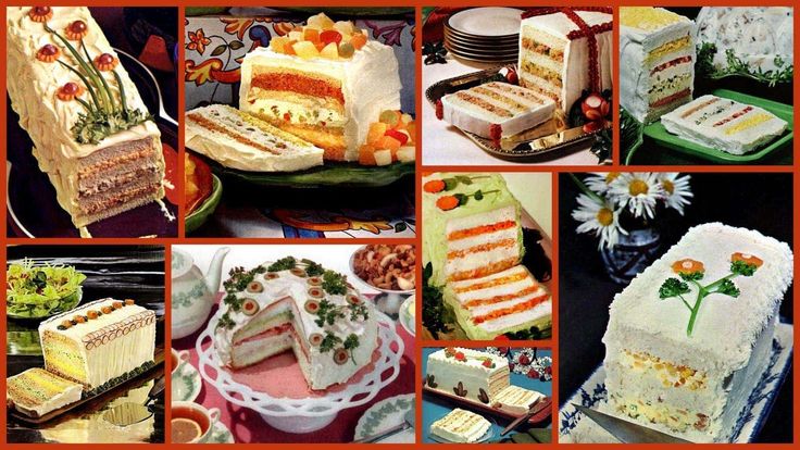 a collage of cakes and desserts with flowers on the top one is orange