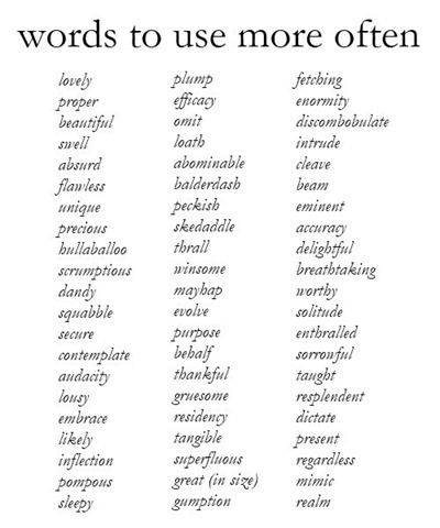 words to use more often in the dictionary