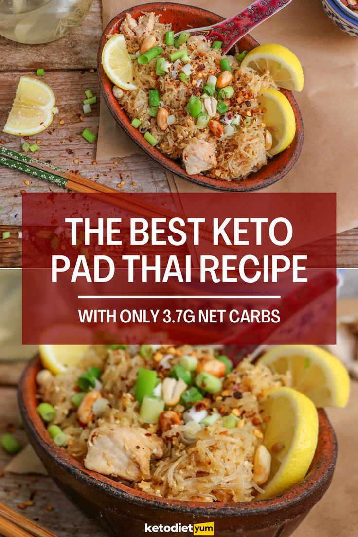 15-Minute Keto Pad Thai Healthy Dinner Recipe - Our Keto Pad Thai recipe is a super-easy, super-healthy and super-tasty dinner recipe made with simple ingredients – made in just 15 minutes! Keto Pad Thai Recipe, Pad Thai Recipe Easy, Keto Pad Thai, Easy Thai Recipes, Thai Recipe, Pad Thai Recipe, Keto Recipes Dinner, Keto Chicken, Delicious Dinner Recipes