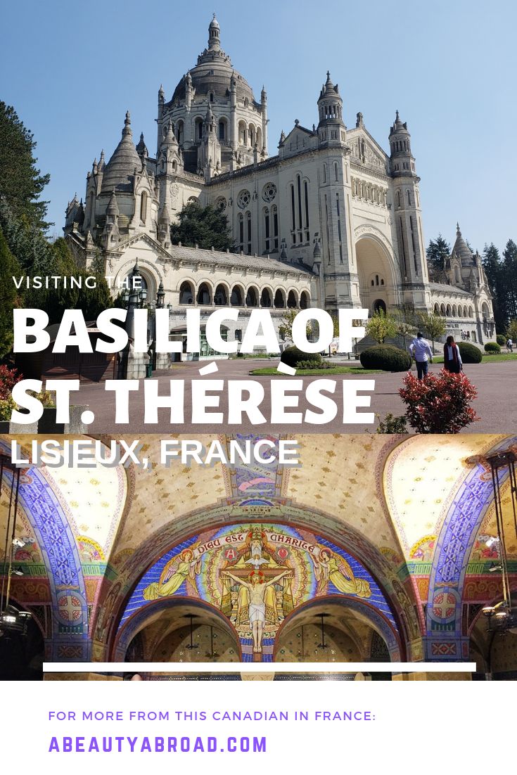 an image of the inside of a building with text overlaying it that reads visiting the basilica of st theresae, libox, france