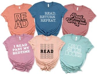 Books | Etsy Reading Shirts For Teachers, Reading Teacher Shirts, 40 Shirt, Book Shirt, Librarian Shirt, Bedtime Reading, Read More Books, Cut Shirt, Reading Teacher