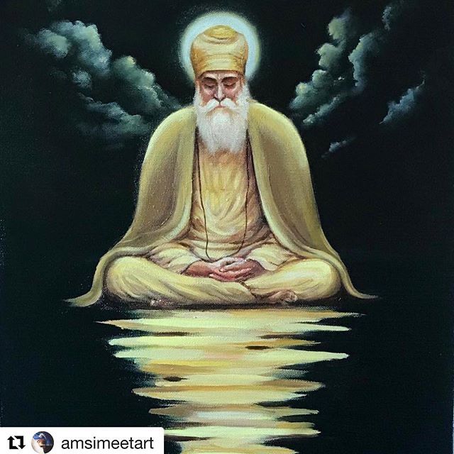 a painting of an old man sitting in the water with his hands clasped to his knees