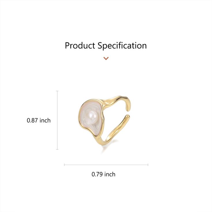 This Mother of Pearl ring is an exquisite statement piece that will transport any outfit to the next level! The unique freshwater pearl setting adds a delicate elegance, while the adjustable design ensures a perfect fit. Make a special day unforgettable with this stunning Valentine's Day gift or bridal ring! 👌 M A T E R I A L • Mother of Pearl• Freshwater Pearl• Gold-plated brass• This product is hypoallergenic (nickel free) and tarnish resistant 📏 S I Z E • Length: 2.2cm (0.87 inch）• Width: 2 Open Pearl Ring For Wedding, Pearl Open Ring For Wedding, Wedding Pearl Jewelry With Open Ring Shape, Minimalist Adjustable Pearl Ring For Wedding, Minimalist Adjustable Pearl Ring For Formal Occasions, Wedding Pearl Jewelry With Open Ring Design, Wedding Pearl Open Ring Jewelry, Wedding Pearl Open Ring, Delicate Pearl Open Ring For Weddings