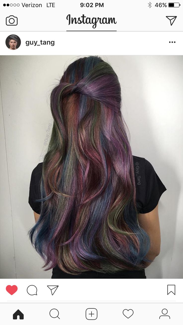 Dark oil slick hair, perfect dyes for winter! Hair Up Do, Oil Slick Hair, Slick Hair, Winter Dark, Best Hair Dye, Rock Hairstyles, Hair Color Streaks, Dyed Hair Inspiration, Split Hair