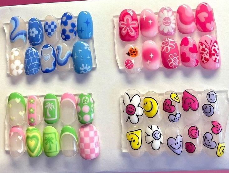 Nail Art Wheel, Fake Nails Designs, Nail Drawing, Art Deco Nails, Gel Nail Art Designs, Hello Nails, Cute Simple Nails, Summery Nails, Really Cute Nails