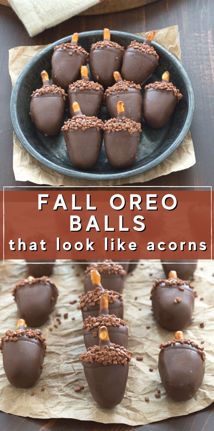 chocolate balls are arranged in the shape of pumpkins