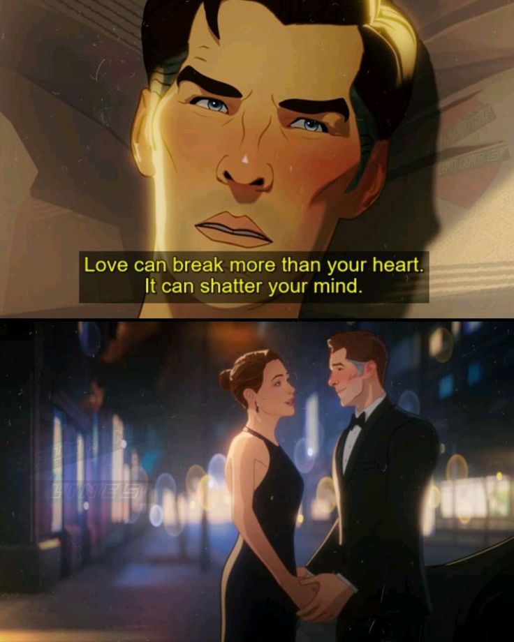 an animated scene with the caption that reads, love can break more than your heart it can shattered your mind