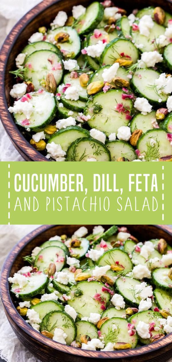 cucumber, dill, feta and pistachio salad