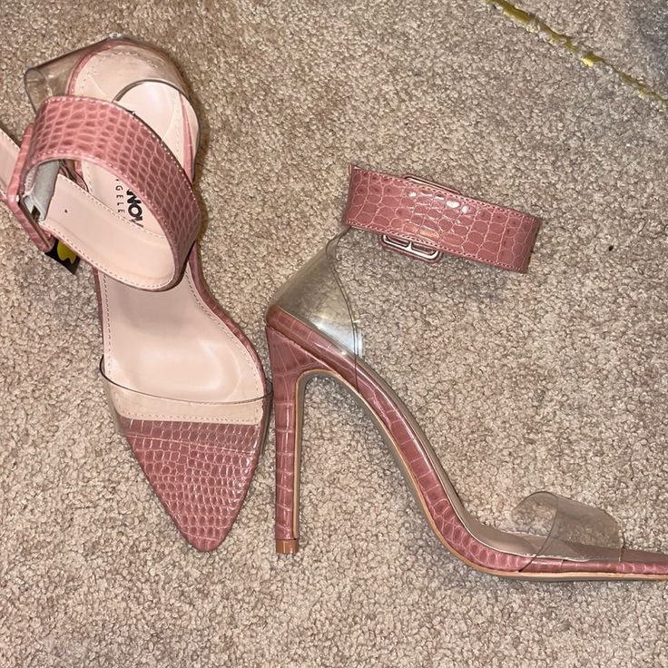 Blush Fashion Nova Heels. New. Never Worn. Blush Pointed Toe Heels With 4-inch Heel, Pink Feminine Synthetic Heels, Feminine Pink Synthetic Heels, Blush High Heel Feminine Sandals, Chic Pink Heels With Ankle Strap, Chic Pink Ankle Strap Heels, Feminine Blush High Heel Sandals, Blush Feminine Heels With Heel Strap, Blush Open Heel Spring Heels