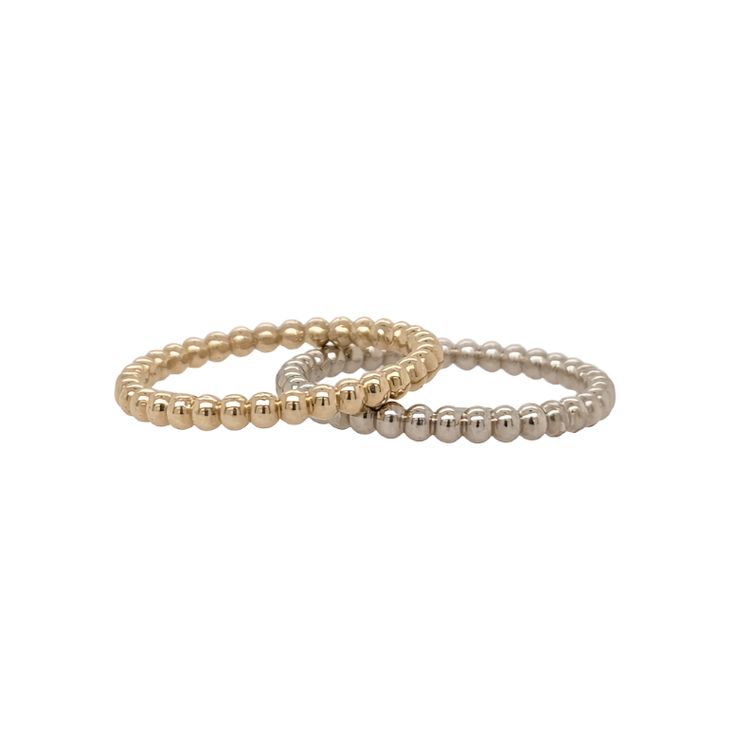 Everyone in our office wears one of these ball bands every. single. day. It's a classic and an absolute favorite. It's sure to compliment any combination of rings, from dainty to ka-pow! This ring is made in sizes 4.5-8. If your size is outside of this range, please let us know!Available in all colors of gold: White, Rose, and Yellow Gold. Elegant Adjustable Halo Stackable Rings, Elegant Everyday Round Band Eternity Ring, Elegant Hypoallergenic Stackable Rings, Elegant Everyday Bracelets With Round Band, Elegant Everyday Round Band Bracelets, Elegant Everyday Round Band Bracelet, Elegant Stackable Double Band Rings, Elegant Double Band Stackable Bands, Elegant Stackable Bands