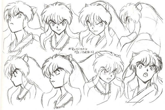 some sketches of people with different hair styles