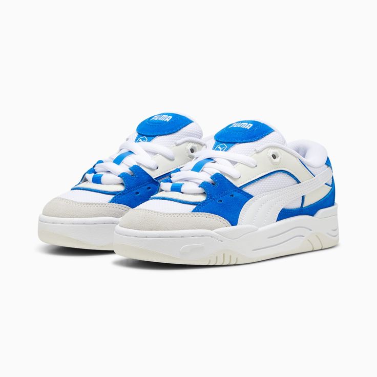 PUMA-180 Big Kids' Sneakers, PUMA White-Hyperlink Blue, extralarge Sneaker Culture, Fenty X Puma, White Puma, Puma White, Sneakers Puma, Black Puma, Lo Fi, Puma Suede, Gold Foil Print