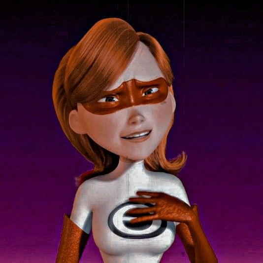 an animated woman with red hair wearing a white bodysuit and black eyeliners