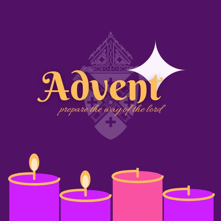 three candles with the words adven on it and an image of a star above them