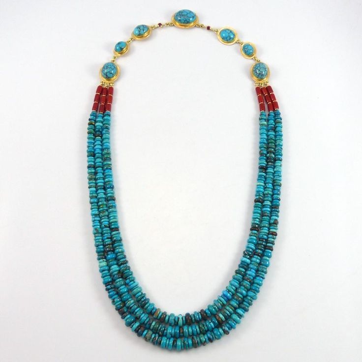 "Blue Maiden" Necklace– Garland's Turquoise Jewelry Necklace, Necklaces Collection, Collar Hippie, Dazzling Jewelry, Jewelry Beauty, Bisbee Turquoise, Gold Hooks, Persian Turquoise, Oxblood Red