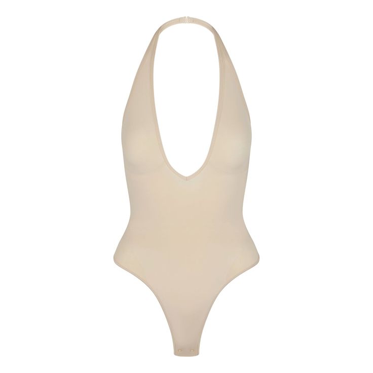 SEAMLESS SCULPT DEEP PLUNGE THONG BODYSUIT | SAND Travel Bra, Low Cut Bodysuit, Bridal Shapewear, Post Surgery Bra, Corset Shapewear, Short Bra, Waist Trainer Corset, Deep Plunge, Thermal Long Sleeve