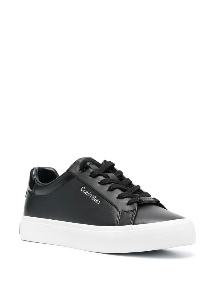 Calvin Klein Vulc Nano Fox Leather Sneakers - Farfetch White And Black Sneakers, Black Sneakers, Stylish Sneakers, Sneaker Head, Sneakers Black, Leather Sneakers, Sneakers Fashion, Womens Sneakers, Running Shoes