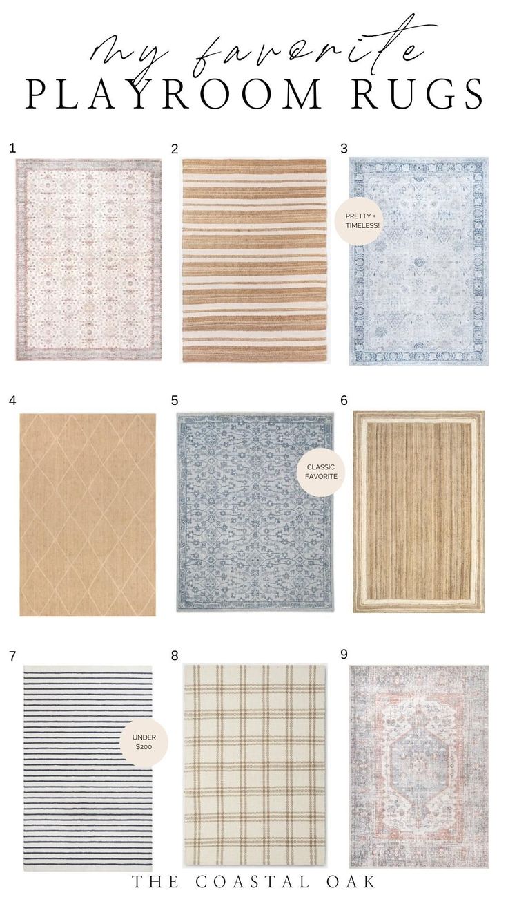 the different rugs are shown in various colors