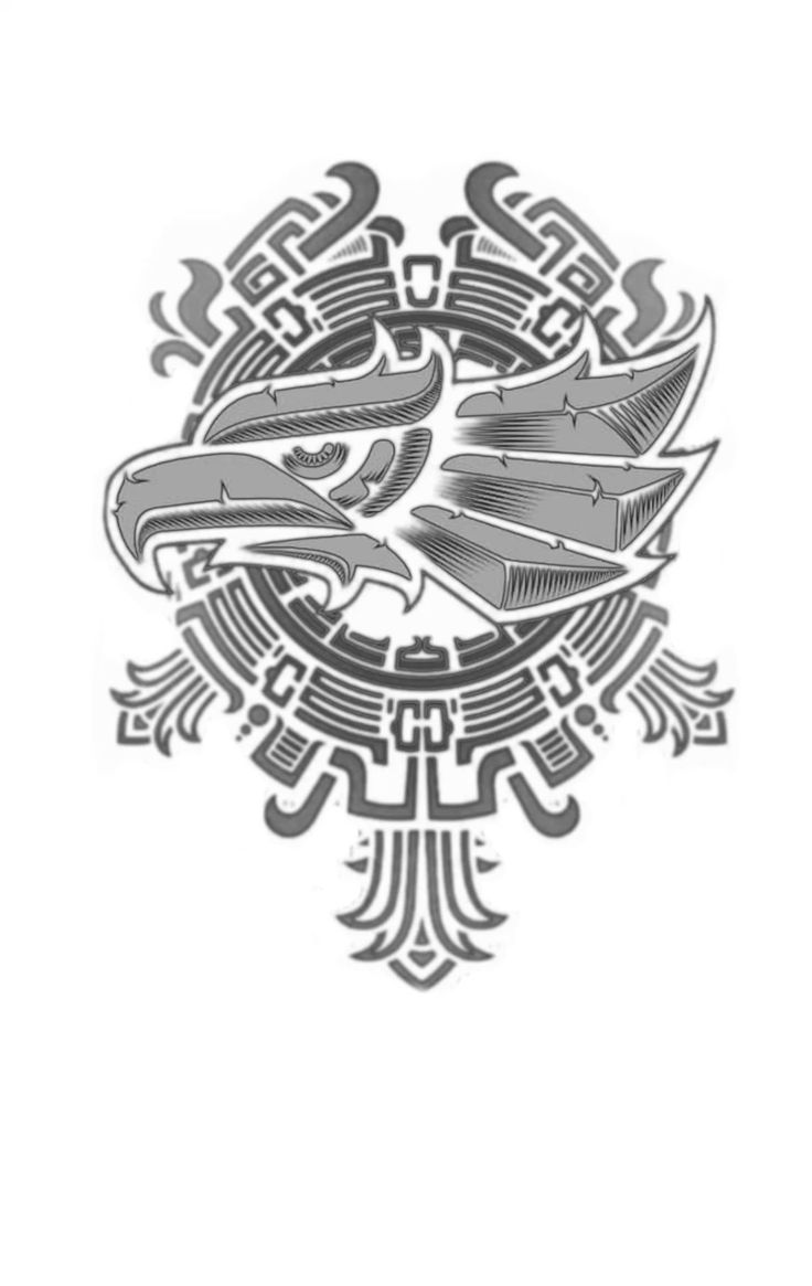 an eagle is shown in the middle of a decorative design