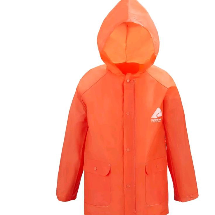 Ozark Trail Youth Rain Jacket . Brand New . Water Resistant Pvc - Free Design. Front Snaps . Size : S / M ( Youth ) . Fits 26 - 31 Inch Chest . Product Weight : 0.23 Lbs. Full Zipper With Front Snaps With Attached Hood For Added Protection. Folds Up In A Carrying Bag. Color : Orange . Unisex. Casual Long Sleeve School Raincoat, Ozark Trail, Rain Poncho, Folded Up, Kids Jacket, Color Orange, Orange Color, Rain Jacket, Free Design