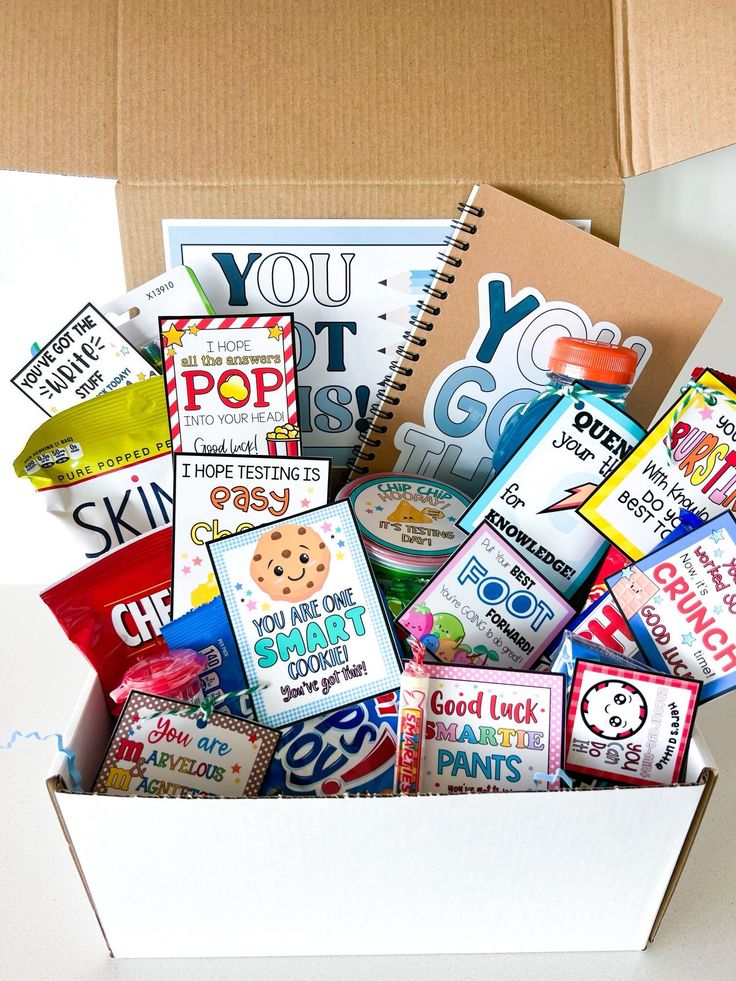 a box filled with lots of different types of candy