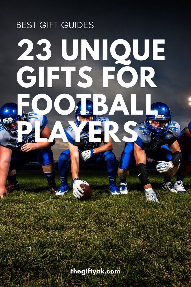 football players kneeling down with the words best gift guides 23 unique gifts for football players