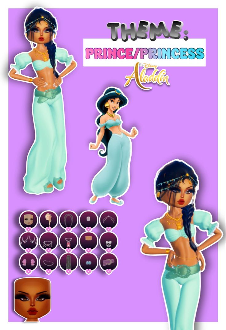 the princess stickers are all different colors