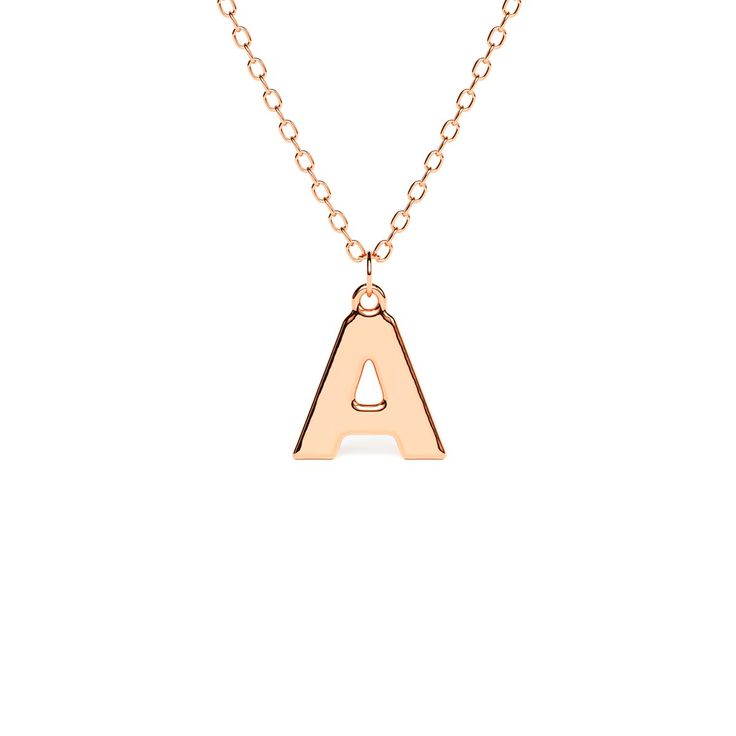 You’ll definitely fall in love with this exquisite initial necklace! Select your initial from a choice of 26 classic font letters, as well as your favorite metal and preferred chain length. Minimalist 14k Rose Gold Initial Necklace, Classic Tan Initial Pendant Necklace, Rose Gold Initial Pendant Name Necklace, 14k Rose Gold Initials Name Necklace, Classic Rose Gold Initial Pendant Name Necklace, Rose Gold 14k Gold Initials Name Necklace, Rose Gold 14k Gold Name Necklace With Initials, Rose Gold 14k Gold Initials Necklace, Dainty Rose Gold Necklaces With Initials