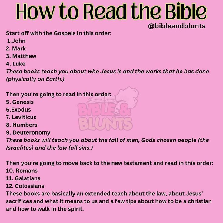 a pink poster with the words how to read the bible