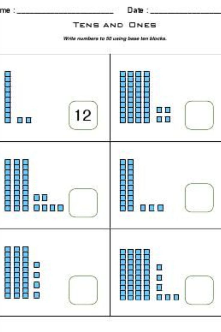 two and three digities worksheet with numbers to 10 on each one side