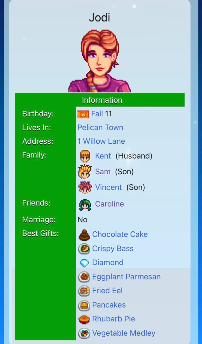 the game's menu for jodi, which is also available on the app