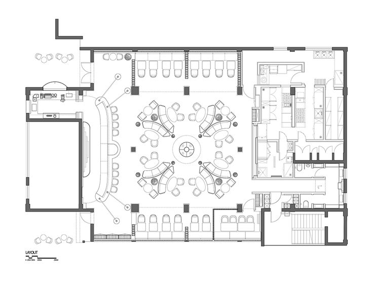 an office floor plan with several tables and chairs