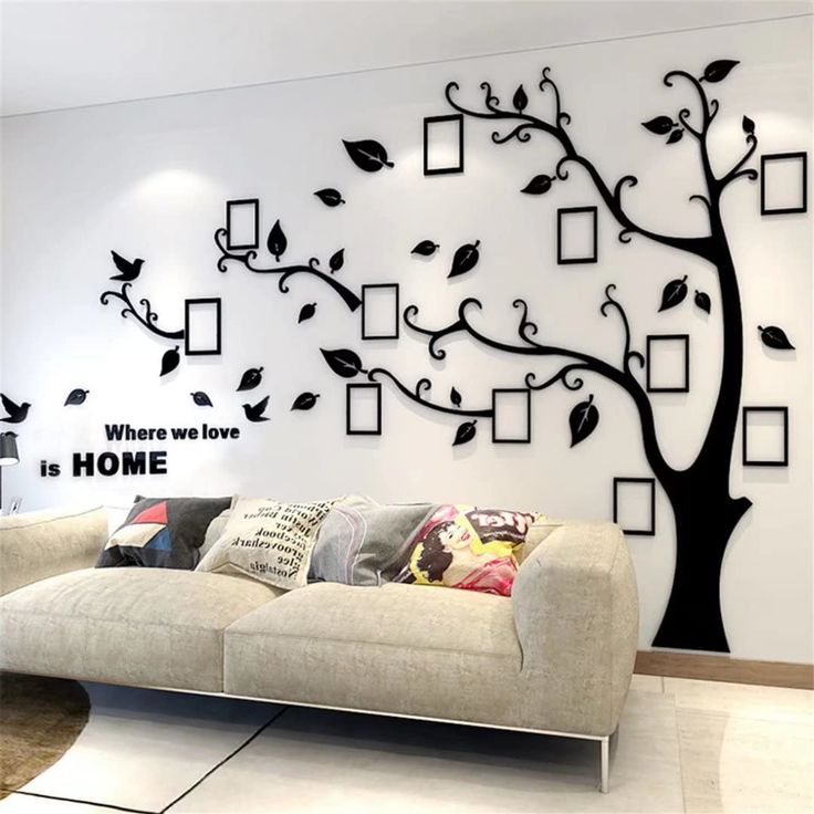 PRICES MAY VARY. 3d family tree wall decor, beautiful tree wall decals create your room full of nature. (tips:the stickers have brown protective film, and product has undergone high-temperature cutting, which will leave black stains on the brown protective film. please remove the brown protective film directly, and then you will get the perfect sticker.) Diy tree wall decals size (width x height): s-54*39in, m-83*59in, l-91*69in, xl-109*79in,xxl-131*95in. picture frames size (each product has 11 Family Tree Wall Decor, Photo Frame Tree, Family Tree Picture Frames, Family Tree With Pictures, Tree Decal, Wall Sticker Design, Tree Decals, Family Tree Wall Decal, Family Wall Decor