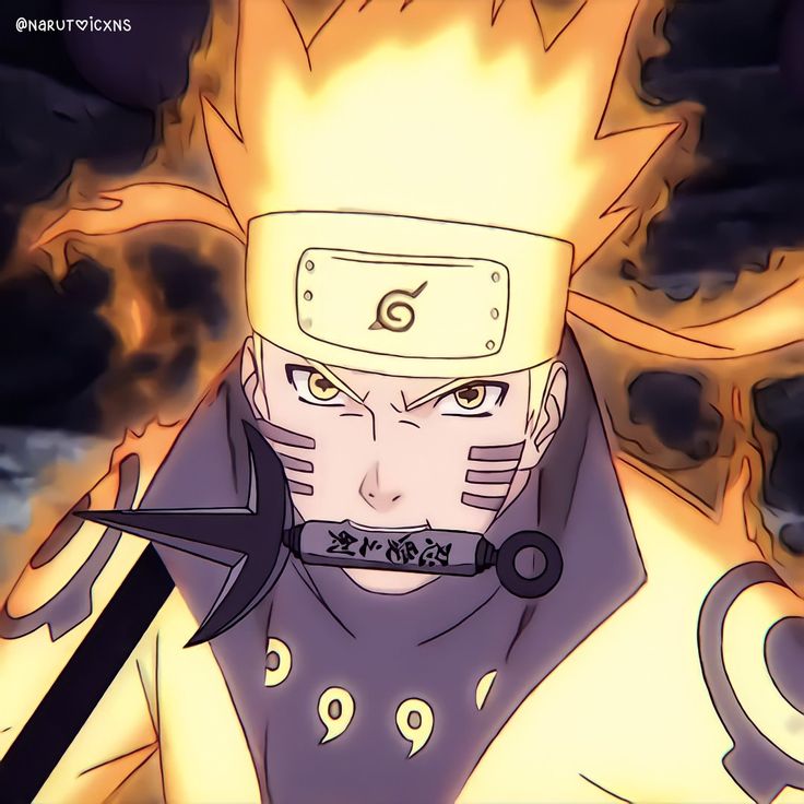 the character naruto is holding two swords