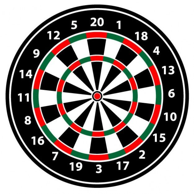 a dart hitting in the center of a bullseye target with numbers on each side