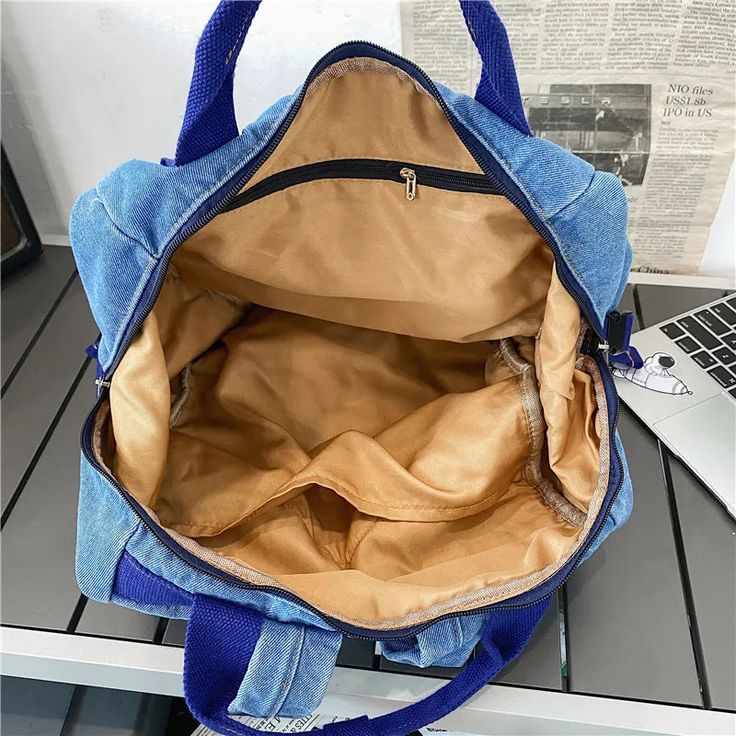 Note: Note 1:Due to different producing batches,there may be deviation of 1---3 cm for items. Note 2:Colors on you computer monitor may differ slightly from actual product colors depending on your monitor settings. Women Backpack Fashion, Large Capacity Backpack, Denim Fashion Women, Backpack Fashion, Shoulder Messenger Bag, Girl Backpacks, Chest Bag, Casual Backpack, Sling Bag