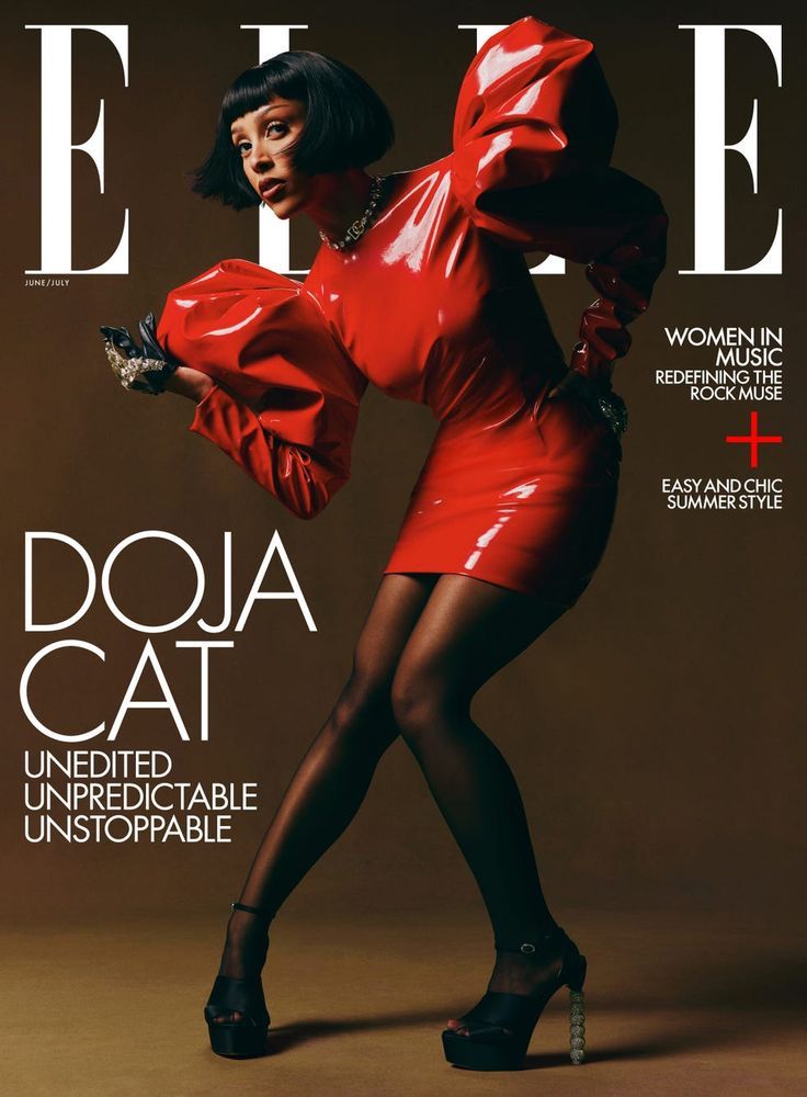 Doja Cat for ELLE magazine, cover June/July 2022 Magazine Design Cover, Magazine Cover Ideas, Cover Of Vogue, Vogue Magazine Covers, Elle Us, Magazine Ideas, Chic Summer Style, This Girl Can, Fashion Magazine Cover