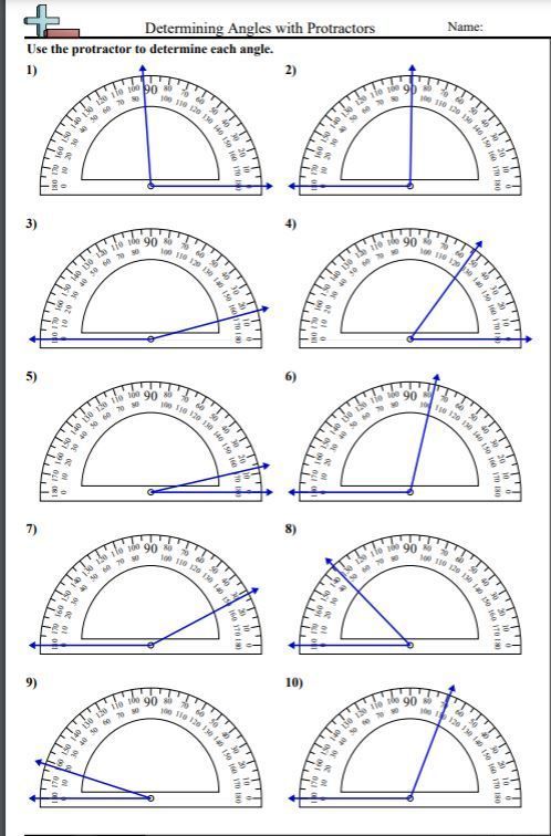 an image of different angles and their measurements